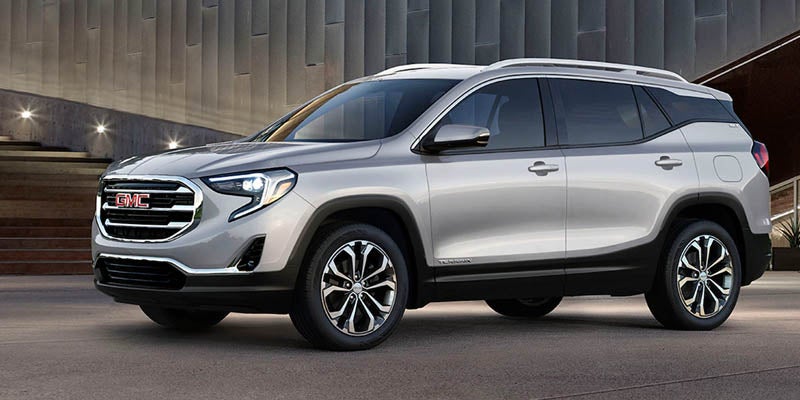 A side view of the GMC Terrain, showcasing its sleek profile and bold design.
